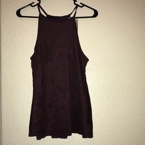 Maroon crop suede